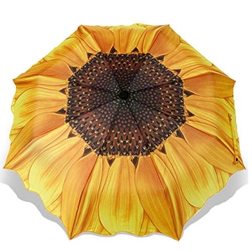 Mangetal Windproof Travel Umbrella with Sunflower Design