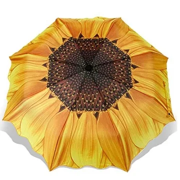 Mangetal Windproof Travel Umbrella with Sunflower Design
