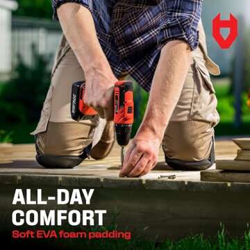 NoCry Gardening Knee Pads for Women and Men - Lightweight Waterproof Foam Knee Pads, and Easy Fit Knee Pads for Gardening with Adjustable Hook'n'Loop Straps - Perfect Womens Knee Pads for Work