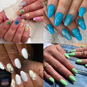 UNA GELLA Almond Round Gel Nails Tips - Clear 504 pcs