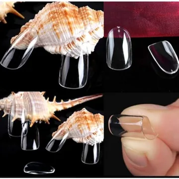 UNA GELLA Almond Round Gel Nails Tips - Clear 504 pcs