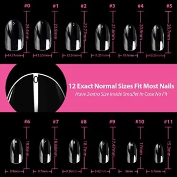 UNA GELLA Almond Round Gel Nails Tips - Clear 504 pcs
