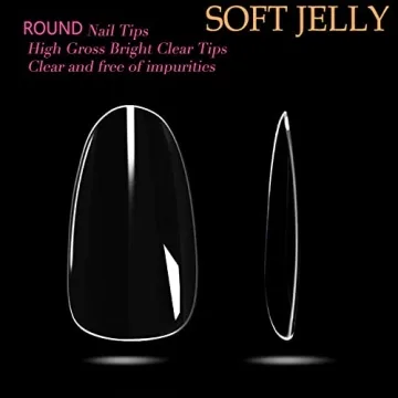 UNA GELLA Almond Round Gel Nails Tips - Clear 504 pcs