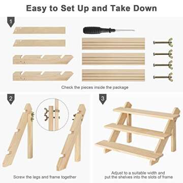 Versatile Jotsport 3-Tier Wooden Display Riser Stand