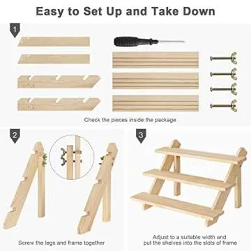 Versatile Jotsport 3-Tier Wooden Display Riser Stand