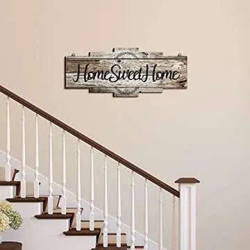 Jetec Home Sweet Home Sign for Rustic Room Decor