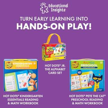 Educational Insights Hot Dots Beginning Phonics Set with 72 Activities, Learn to Read Preschool Set with Interactive Pen, Ages 3+