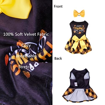 CuteBone Happy Thanksgiving Day Dog Dress for Small Dogs