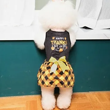CuteBone Happy Thanksgiving Day Dog Dress for Small Dogs