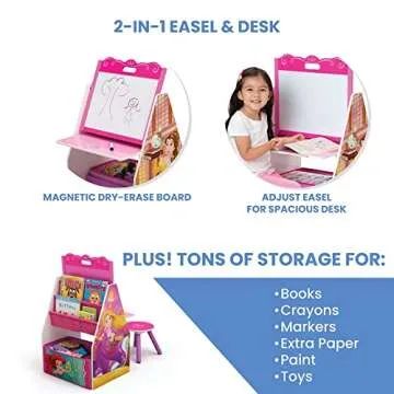 Delta Children Activity Center with Easel Desk & Organizer