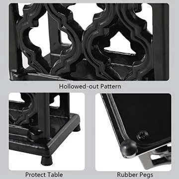 Vintage Metal Napkin Holder Cast Iron Napkin Holder Organizer for Kitchen Restaurant Home Decor, Black