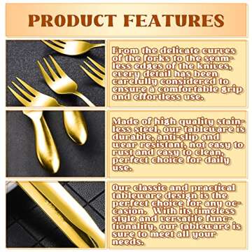 Cheese Butter Spreader Knives Set Charcuterie Accessories 16 Pieces Charcuterie Boards Utensils Stainless Steel Spreader Knife Mini Serving Tongs Spoons and Forks for Jam Appetizers Pastry (Gold)