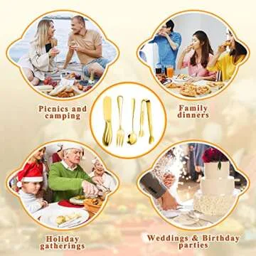 Cheese Butter Spreader Knives Set Charcuterie Accessories 16 Pieces Charcuterie Boards Utensils Stainless Steel Spreader Knife Mini Serving Tongs Spoons and Forks for Jam Appetizers Pastry (Gold)
