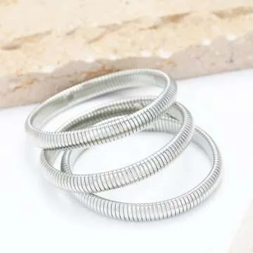 Versatile 14K Gold Bangle Bracelets Set for All Occasions