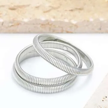 Versatile 14K Gold Bangle Bracelets Set for All Occasions