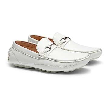Bruno Marc Men's White Driving Moccasins Penny Loafers Slip on Loafer Shoes Size 10 BM-Pepe-3