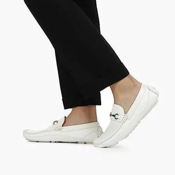 Bruno Marc Men's White Driving Moccasins Penny Loafers Slip on Loafer Shoes Size 10 BM-Pepe-3