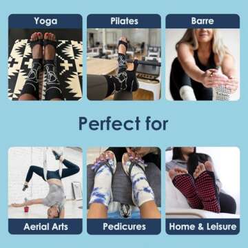 Tucketts Toeless Non-Slip Grip Socks for Yoga and Fitness