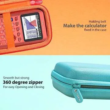 LTGEM EVA Hard Case Compatible with Texas Instruments TI-84 Plus CE/TI-84 Plus/TI-Nspire CX II CAS/TI-Nspire CX II/TI-83 Plus/TI-89 Titanium/TI-85 / TI-89 Color Graphing Calculator, Pink