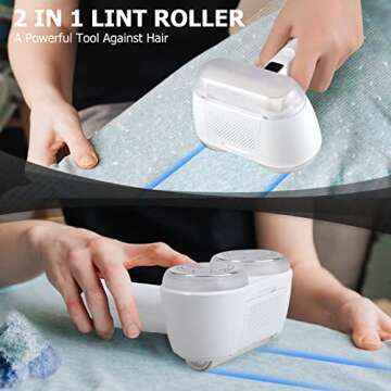 Electric Lint Remover Rechargeable, Fabric Shaver W/Roller to Remove pill, Sweater Defuzzer and Clot...