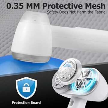 Electric Lint Remover Rechargeable, Fabric Shaver W/Roller to Remove pill, Sweater Defuzzer and Clothes Depiller, for Clothing Fuzz, Lint Balls, Couch Pilling. (white)