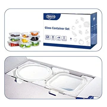 Bayco 9-Piece Glass Storage Containers Airtight BPA-Free