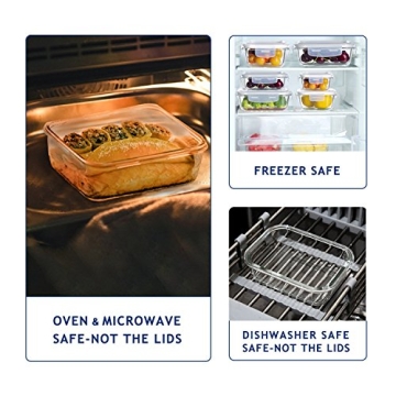 Bayco 9-Piece Glass Storage Containers Airtight BPA-Free