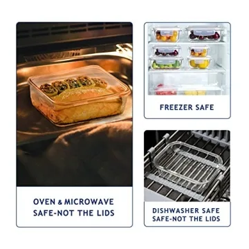 Bayco 9-Piece Glass Storage Containers Airtight BPA-Free