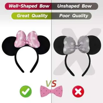 ODOCARE Handmade Mouse Ears Headband - Cute & Comfortable