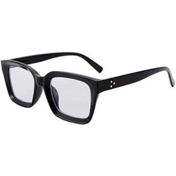 Laemzinv Blue Light Glasses for Women, Oversized Square Thick Acetate Frame, for Computer Glasses and Gaming Glasses