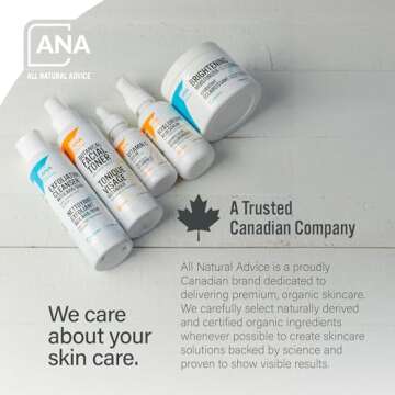 All Natural Advice Vitamin C Serum 60mL | 20% Vitamin C Face Serum Solution with Organic Botanicals, Hyaluronic Acid & Vitamin E | UV-Shielding Glass Bottle, Spray & Dropper | Canadian Skin Care