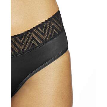 THINX Hiphugger Period Underwear for Women, Period Panties Hold 3 Tampons, Moisture Wicking Underwear for Women Feminine Care Black