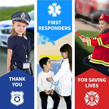 Born Toys 16pc Costume Set for Kids - Police Firefighter Doctor