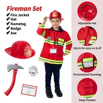 Born Toys 16pc Costume Set for Kids - Police Firefighter Doctor