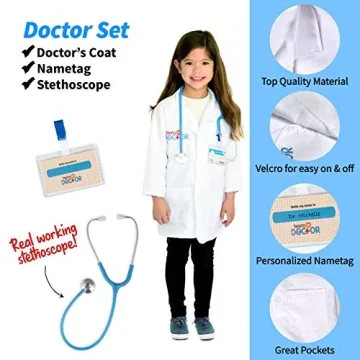 Born Toys 16pc Costume Set for Kids - Police Firefighter Doctor