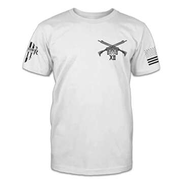 Baddest in The Valley T-Shirt Tribute Tee | American Pride Support Shirt | 100% Cotton Military Apparel | White, Small