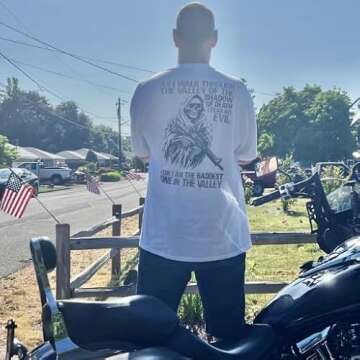 Baddest in The Valley T-Shirt Tribute Tee | American Pride Support Shirt | 100% Cotton Military Apparel | White, Small
