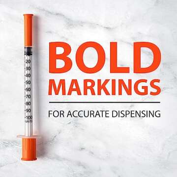 EasyTouch U-100 Insulin Syringe with Needle, 30G 0.3cc 5/16-Inch (8mm), Box of 100