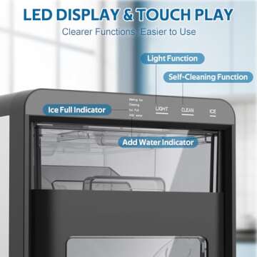 Compact Nugget Ice Maker - 44LBS Soft Chewable Ice