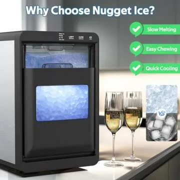 Compact Nugget Ice Maker - 44LBS Soft Chewable Ice
