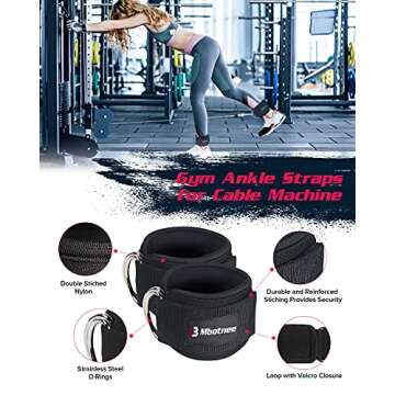 Premium Barbell Squat Pad with Ankle Straps & Gloves