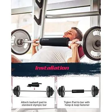 Premium Barbell Squat Pad with Ankle Straps & Gloves