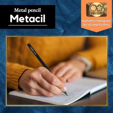 SUN-STAR Stylish Metal Pencil Metacil Pencils for Artist Drawing, Sketching, Non-Sharpening, Black, ...