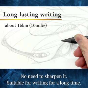 SUN-STAR Stylish Metal Pencil Metacil Pencils for Artist Drawing, Sketching, Non-Sharpening, Black, Pencil Lead Color: Black 2H #4 (with Authentic Hologram Sticker United States Only)