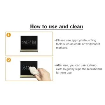 DSTELIN 5 X 6 Inches Mini Tabletop Chalkboard Signs with Vintage Style Wood Base Stands, Set of 3