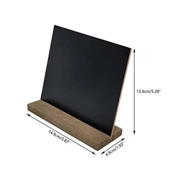 DSTELIN 5 X 6 Inches Mini Tabletop Chalkboard Signs with Vintage Style Wood Base Stands, Set of 3