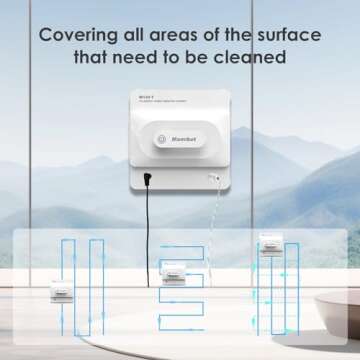 Mamibot W120-T Electric Window Cleaning Robot, Automatic Window Cleaning Tool with Intelligent Path Planning,Anti-Falling&Edge Detection Technology for Interior/Exterior Highrise Windows