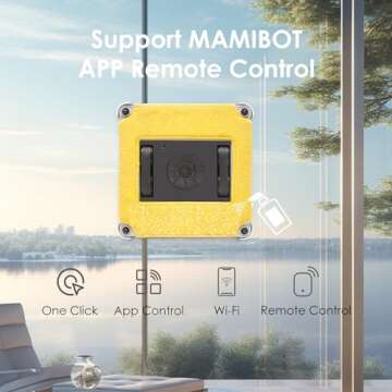 Mamibot W120-T Electric Window Cleaning Robot, Automatic Window Cleaning Tool with Intelligent Path Planning,Anti-Falling&Edge Detection Technology for Interior/Exterior Highrise Windows
