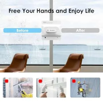 Mamibot W120-T Electric Window Cleaning Robot, Automatic Window Cleaning Tool with Intelligent Path Planning,Anti-Falling&Edge Detection Technology for Interior/Exterior Highrise Windows