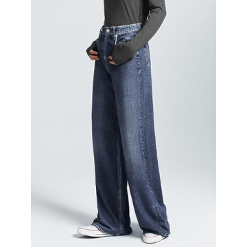 AnotherChill Women's High-Waisted Sweatpant Jeans for Comfort